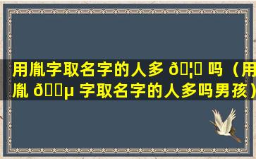 用胤字取名字的人多 🦈 吗（用胤 🌵 字取名字的人多吗男孩）